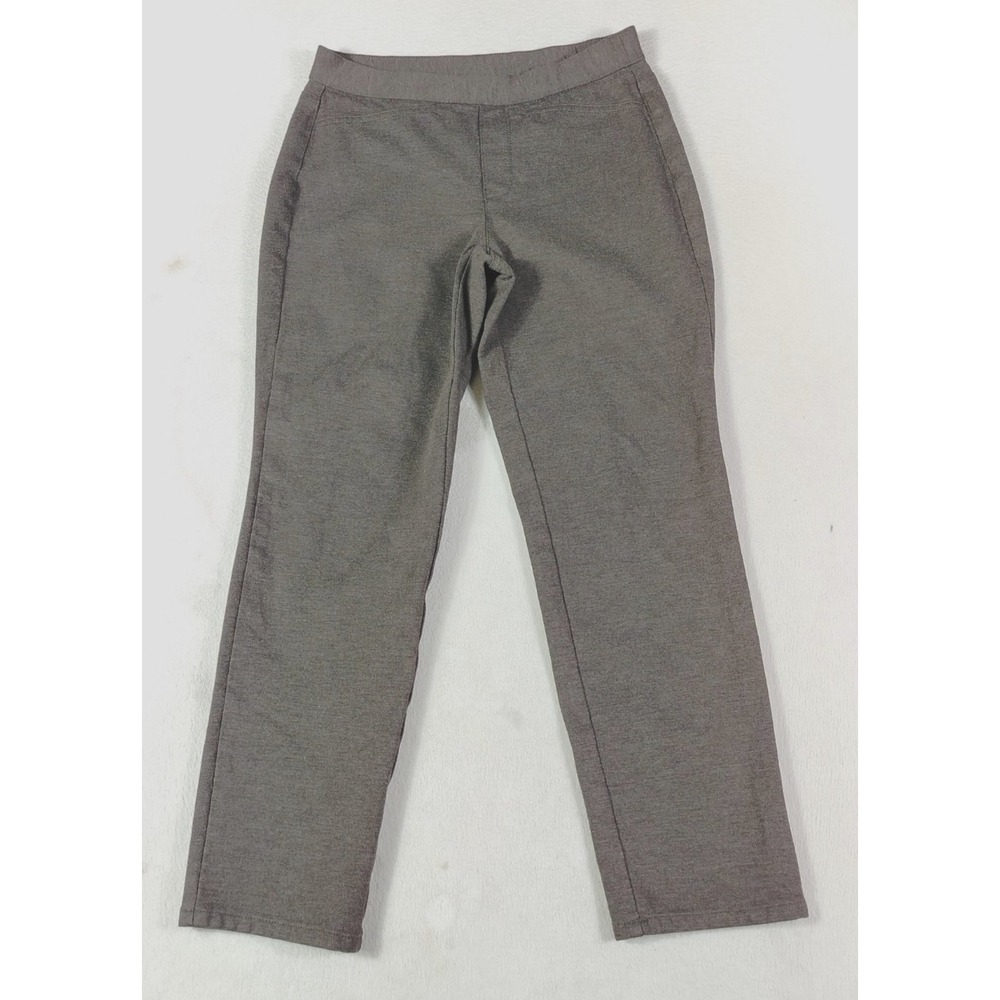 J.Jill Womens Ponte Slim Leg Pants XS Petite Brown Pull On Stretch Work Casual